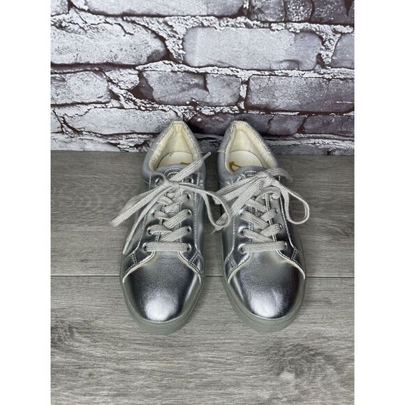 Sam Edelman Ethyl Silver Leather Casual Lace Up Sneakers Women Sz 4M US/36EU - Picture 15 of 16